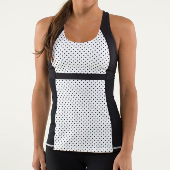 Lululemon Run: Fast Track Tank in Mod Dot Printed Black - Picture 1 of 8